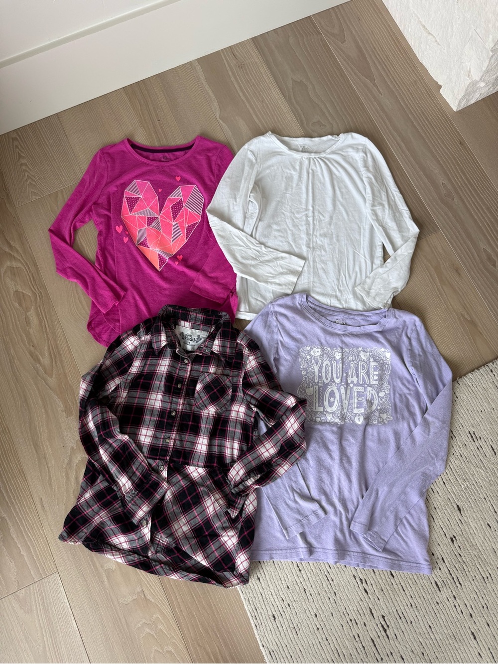 Circo Bright Pink Heart Graphic Long Sleeve Tee